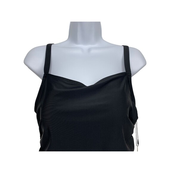 NWT Catherine Malandrino Women's size L Black w Side Ruching One Piece Swimsuit - Picture 2 of 10